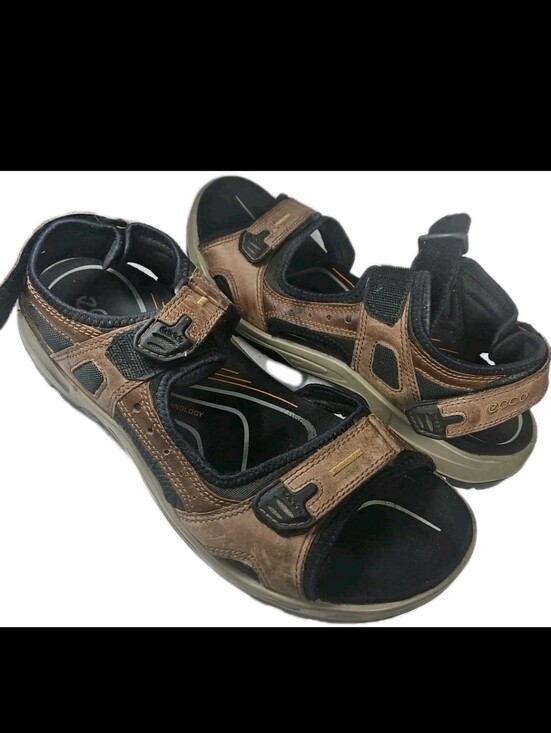 ECCO Yucatan Offroad Sandal Men Sz:11.5 Brn Leather Hike Walk Gorp Trail Y2k[7C main image 7